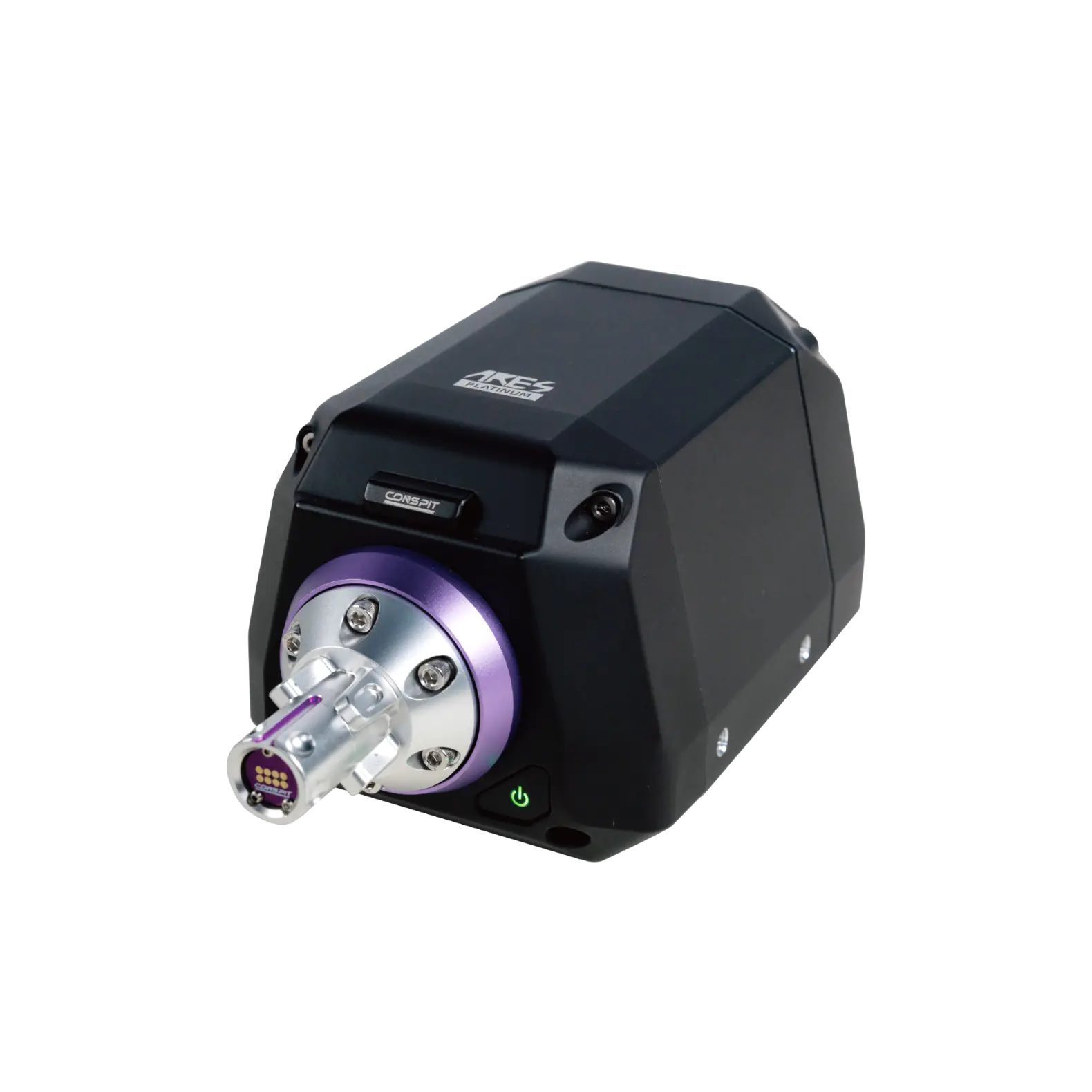 Conspit Ares Platinum 20Nm direct drive wheel base front view sim racing