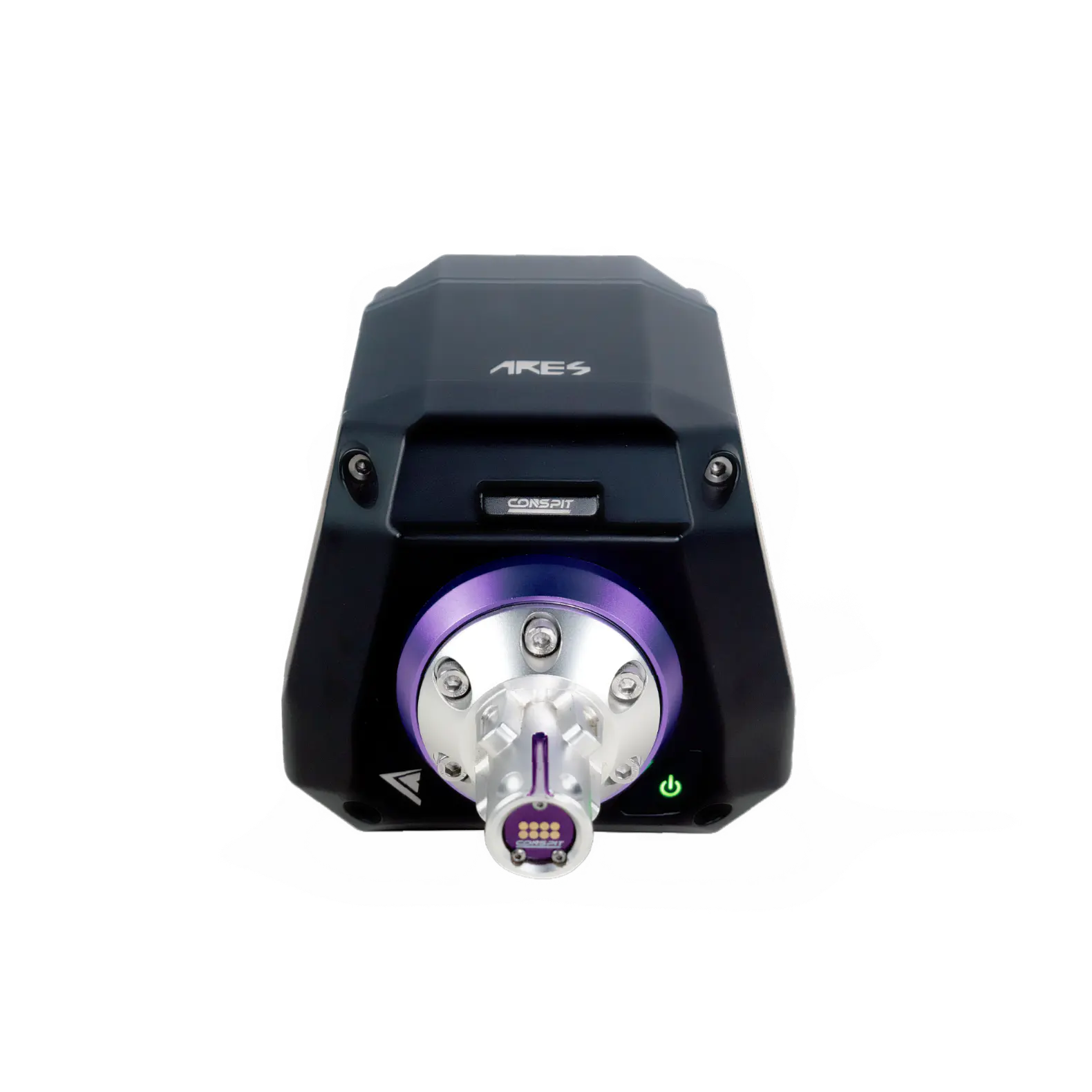 Conspit Ares 12Nm direct drive wheel base rear connector ports view