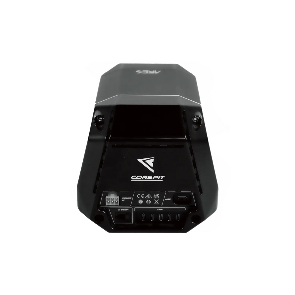 Conspit Ares 12Nm direct drive wheel base bottom connector ports view