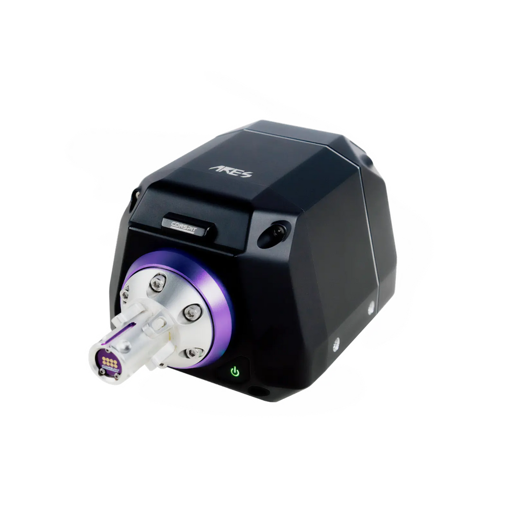 Conspit Ares 12Nm direct drive wheel base front view
