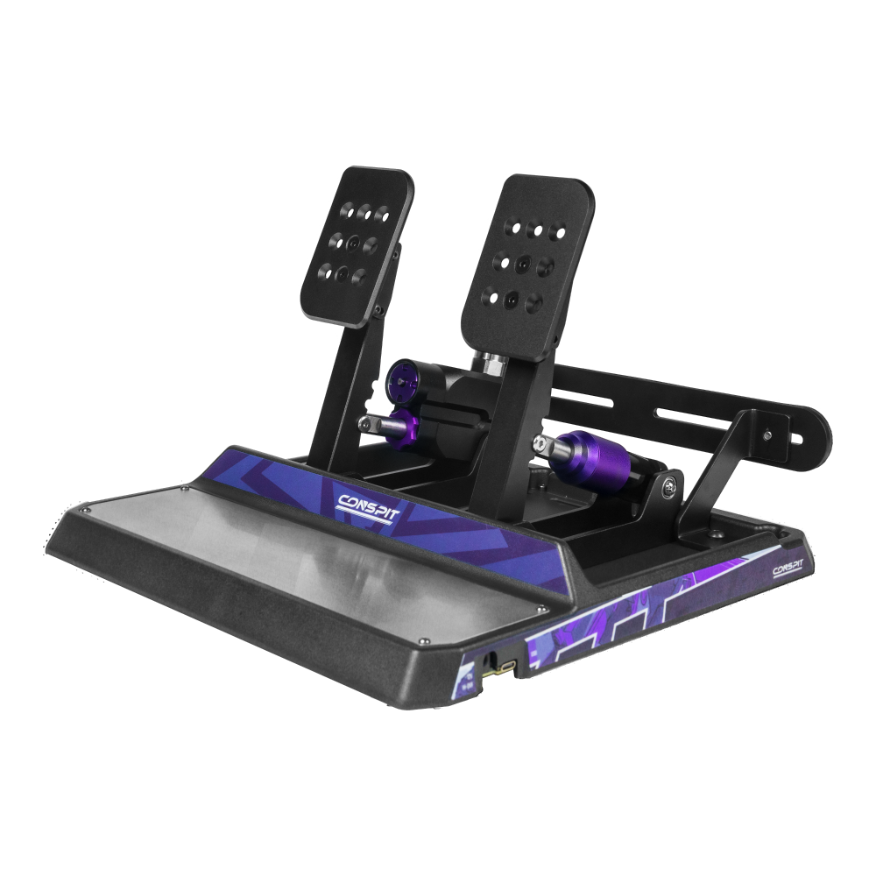 Conspit CPP Apex sim racing pedal set – front view
