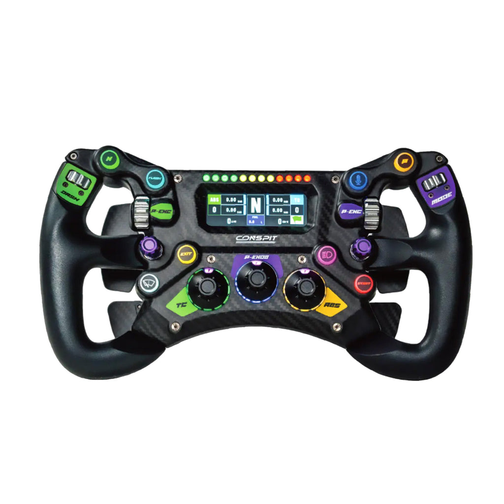 Conspit 300 GT sim racing GT steering wheel front view with RGB inputs