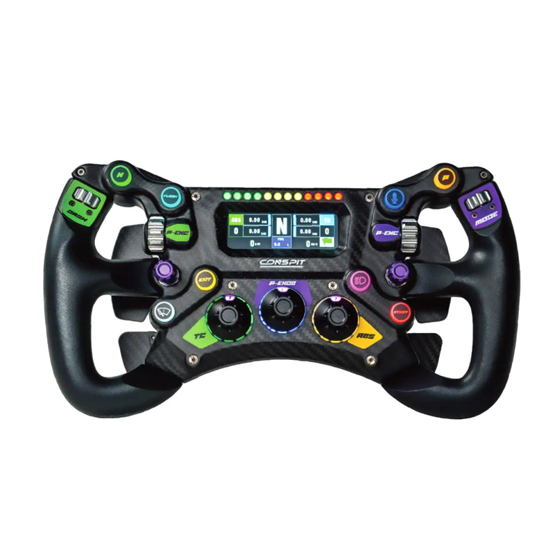Conspit 300 GT sim racing GT steering wheel front view with RGB inputs