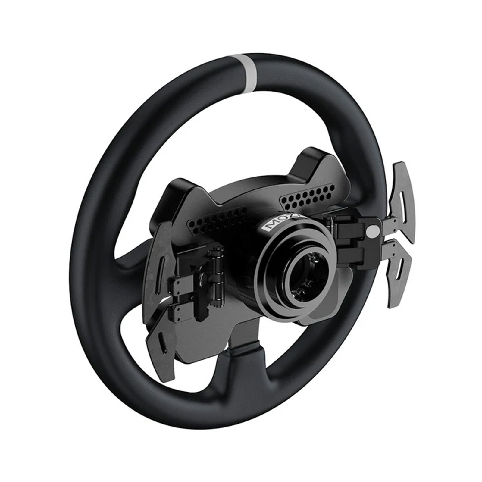 MOZA CS V2P steering wheel angle view phosphorescent buttons sim racing