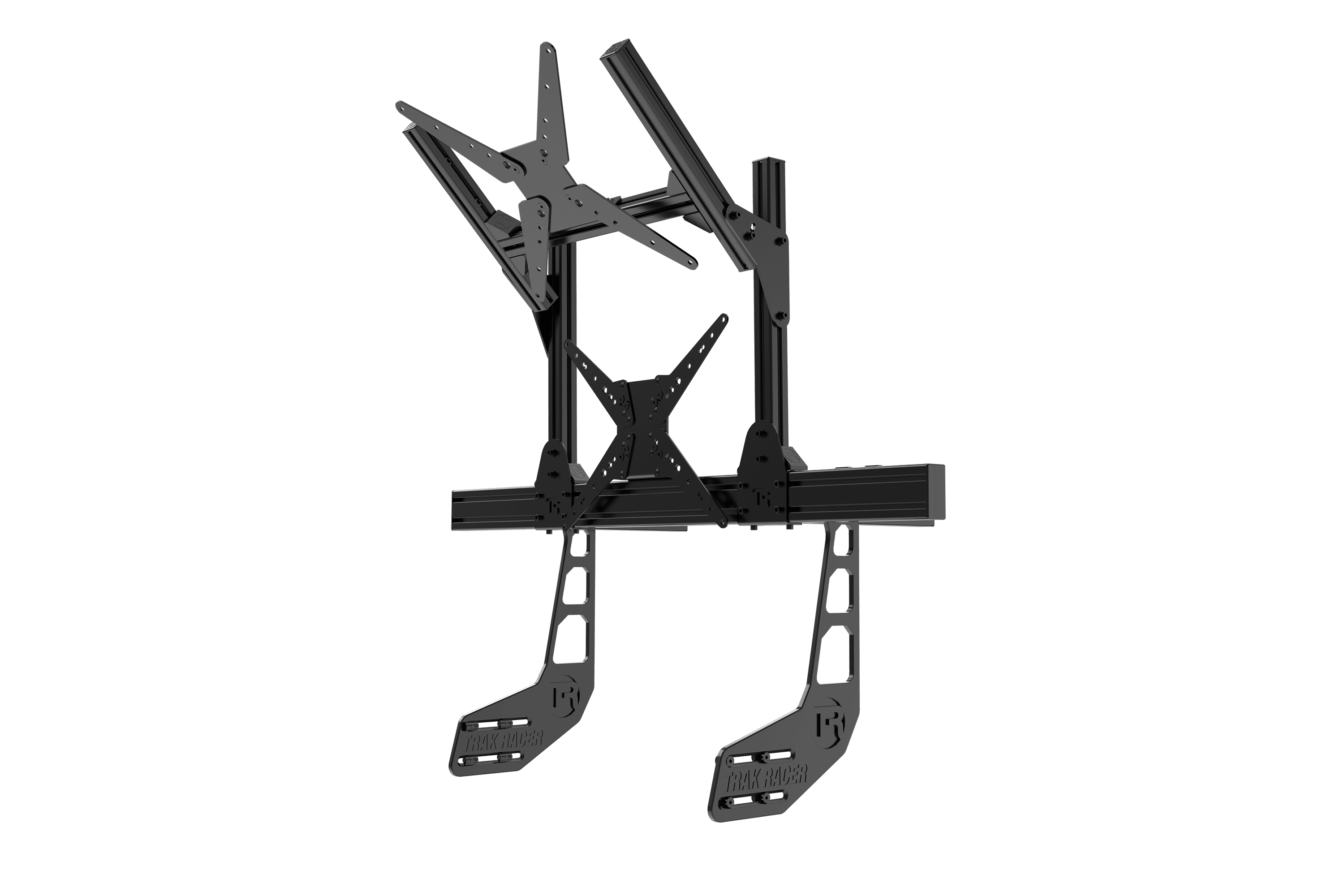 Cockpit-Mounted Dual Monitor Stand - Supports up to 80" Display