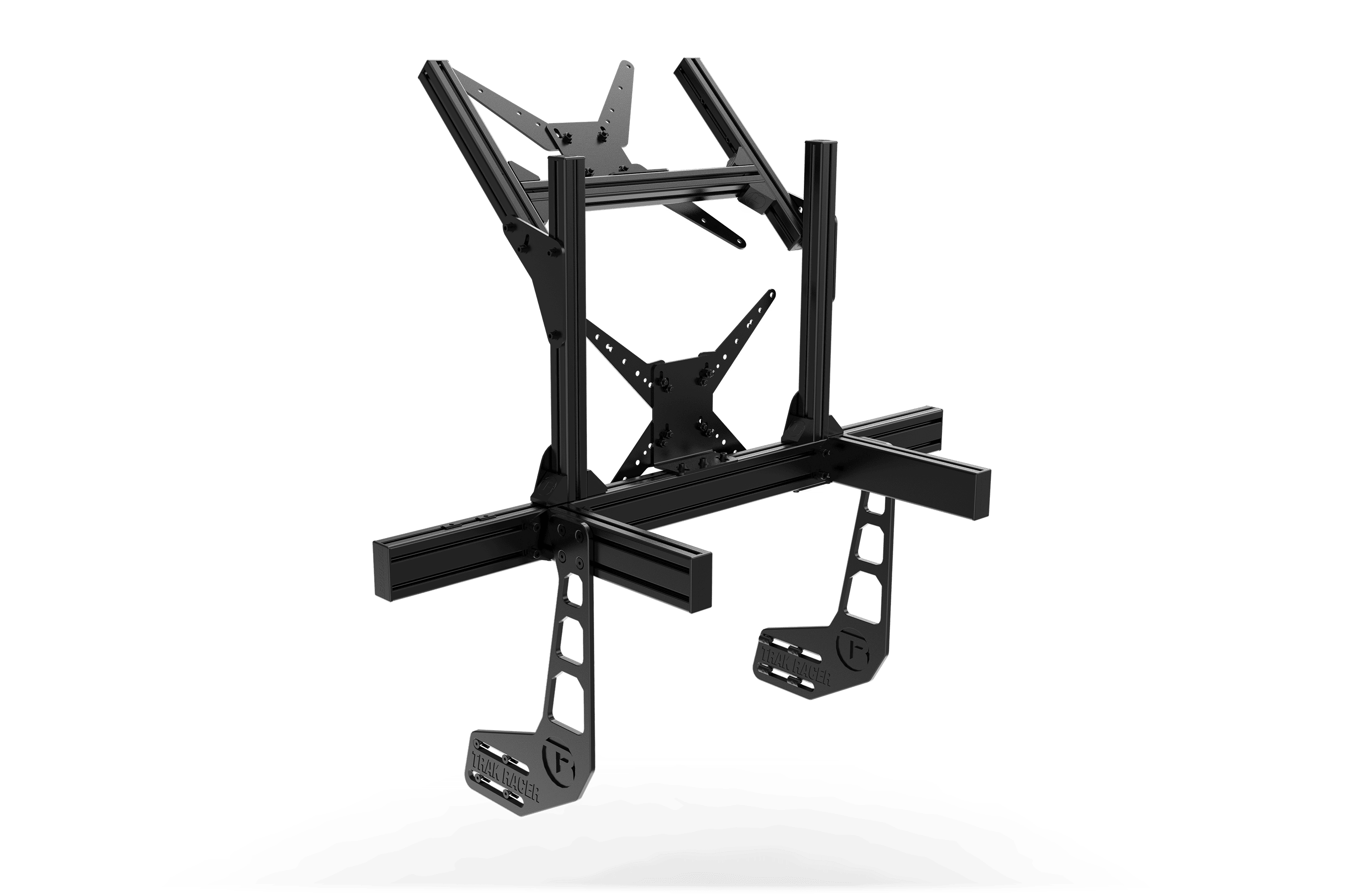 Cockpit-Mounted Dual Monitor Stand - Supports up to 80" Display