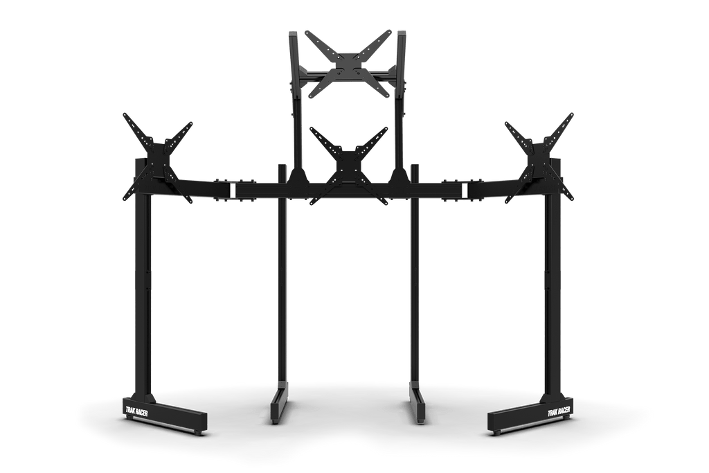 Freestanding Quad (4) Monitor Stand with Extra Leg Supports - Supports up to 55" Displays