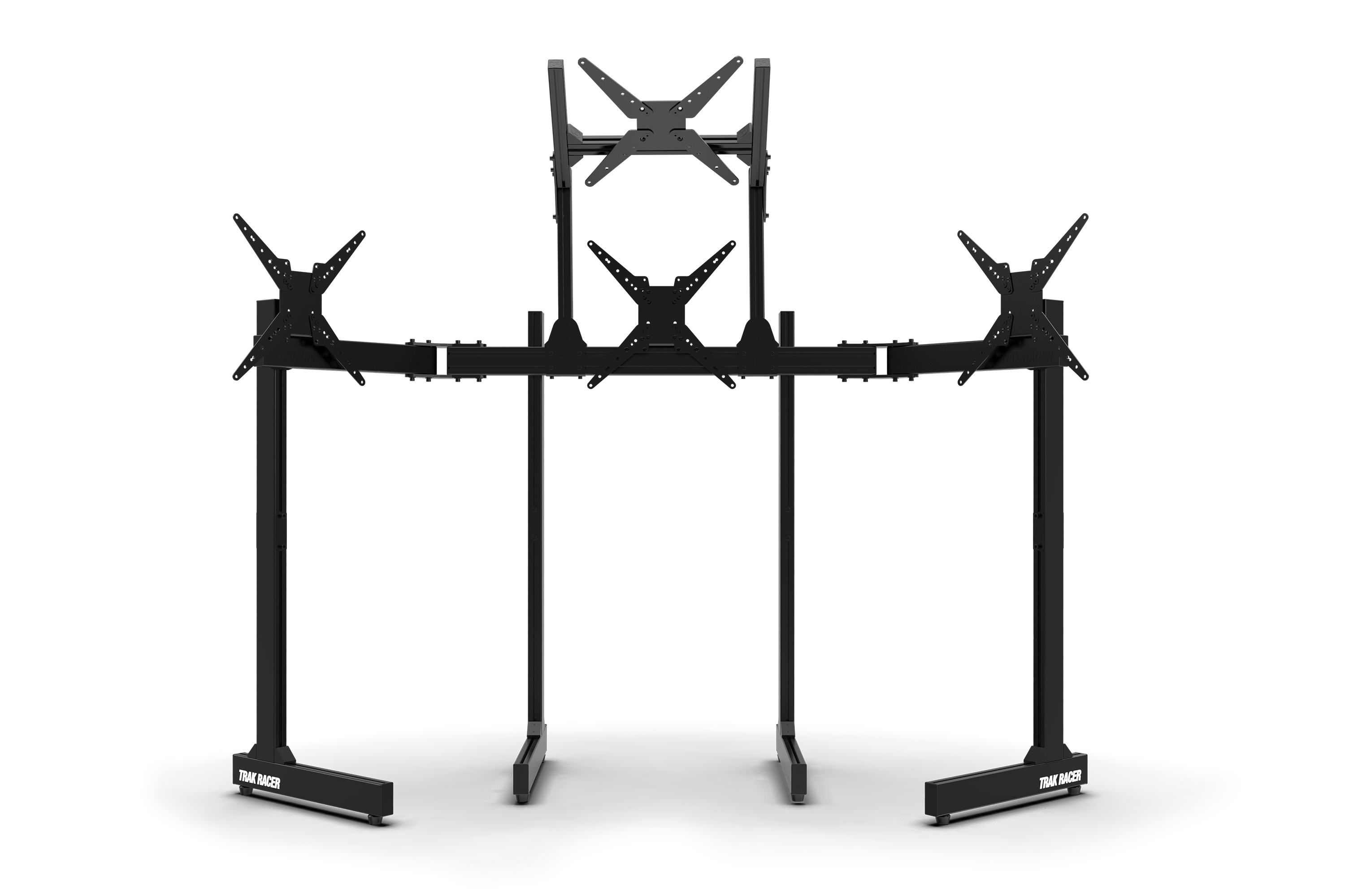 Freestanding Quad (4) Monitor Stand with Extra Leg Supports - Supports up to 55" Displays