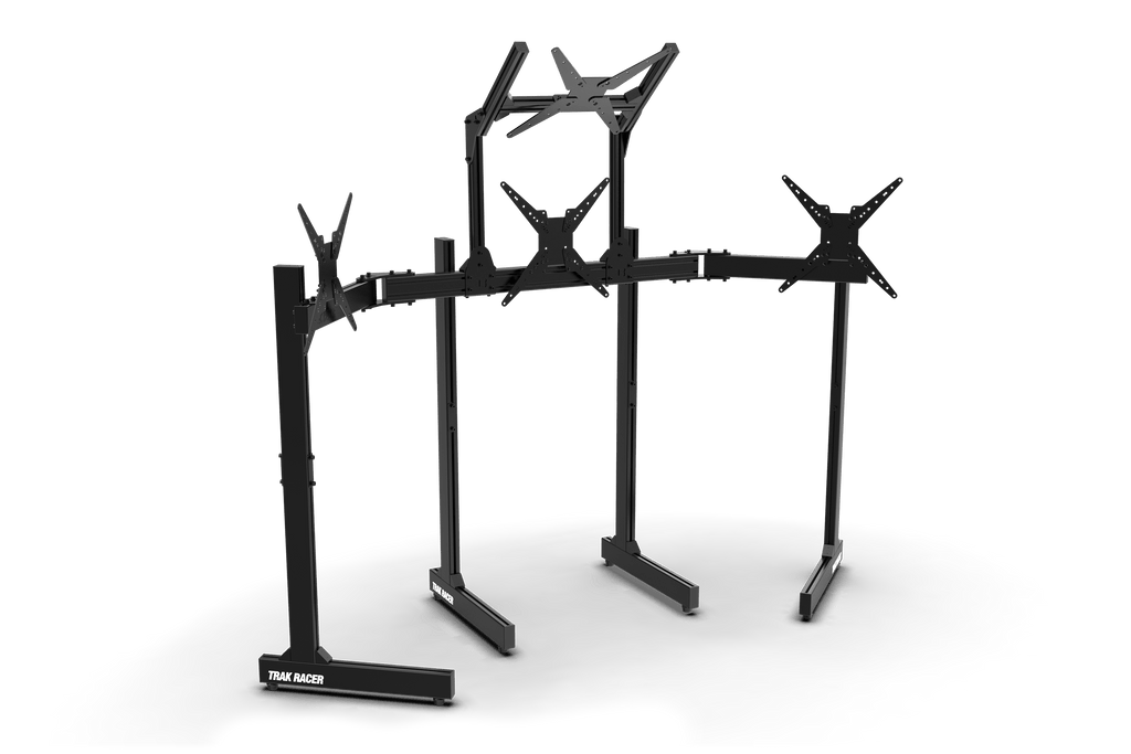 Freestanding Quad (4) Monitor Stand with Extra Leg Supports - Supports up to 55" Displays