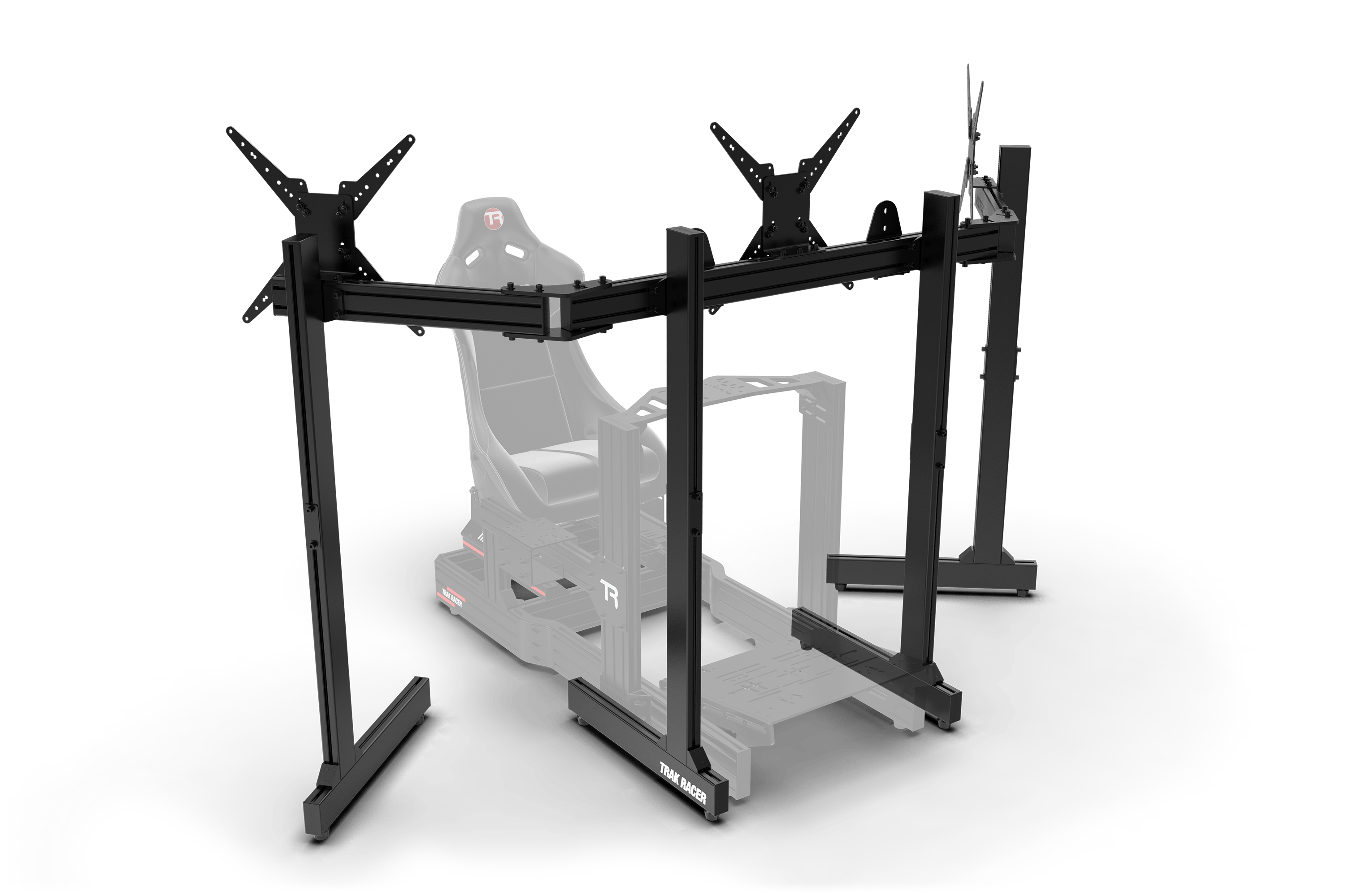 Freestanding Triple (3) Monitor Stand with Extra Leg Supports - Supports up to 55" Displays