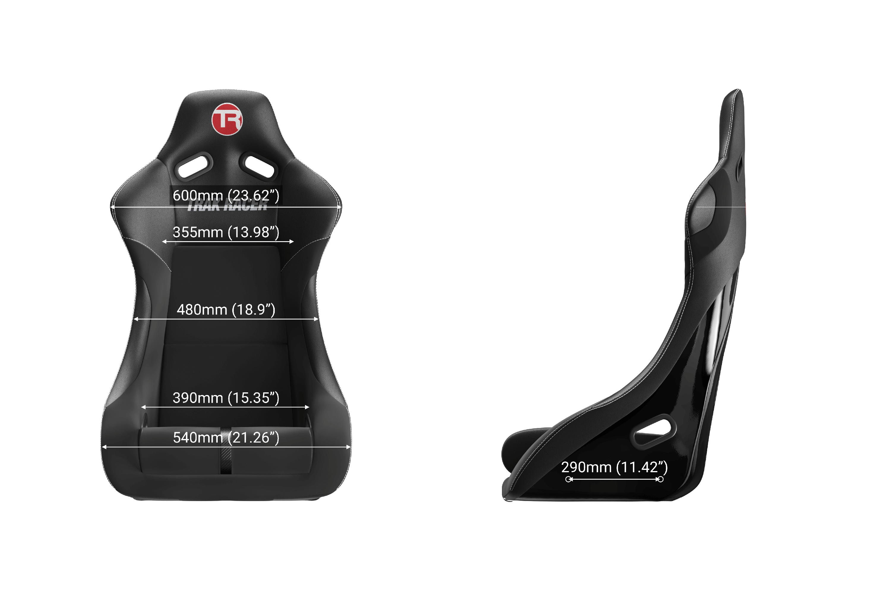 RS GT Rally-Pro Racing Seat - Fiberglass Black