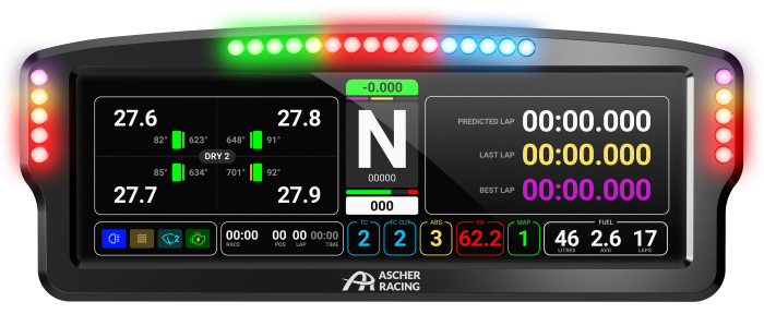 Ascher Racing Dashboard 8 inch sim racing display