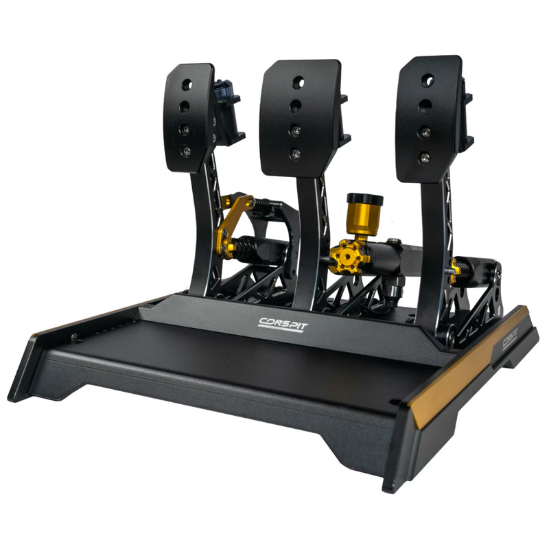 Conspit CPP EVO 3-pedal set sim racing load cell pedals full view