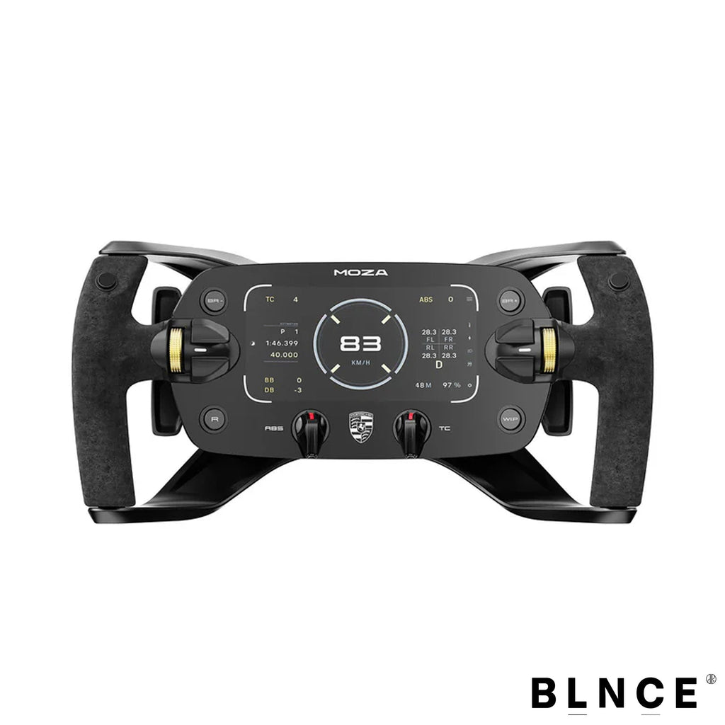 MOZA Porsche Mission R RS097 sim racing steering wheel front view