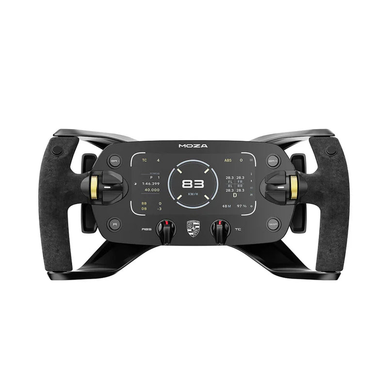 MOZA Porsche Mission R RS097 sim racing steering wheel front view