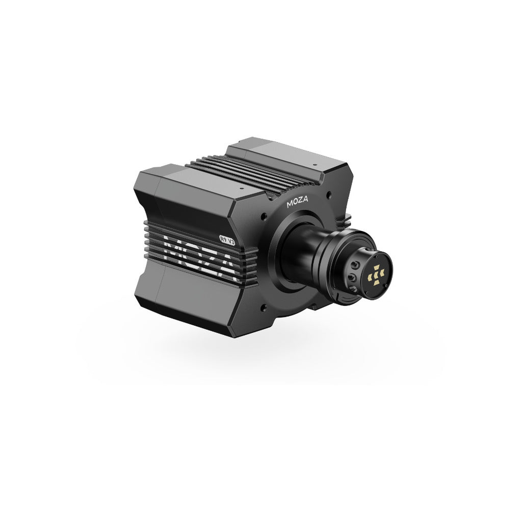 Complete MOZA sim racing bundle setup on desk with monitor