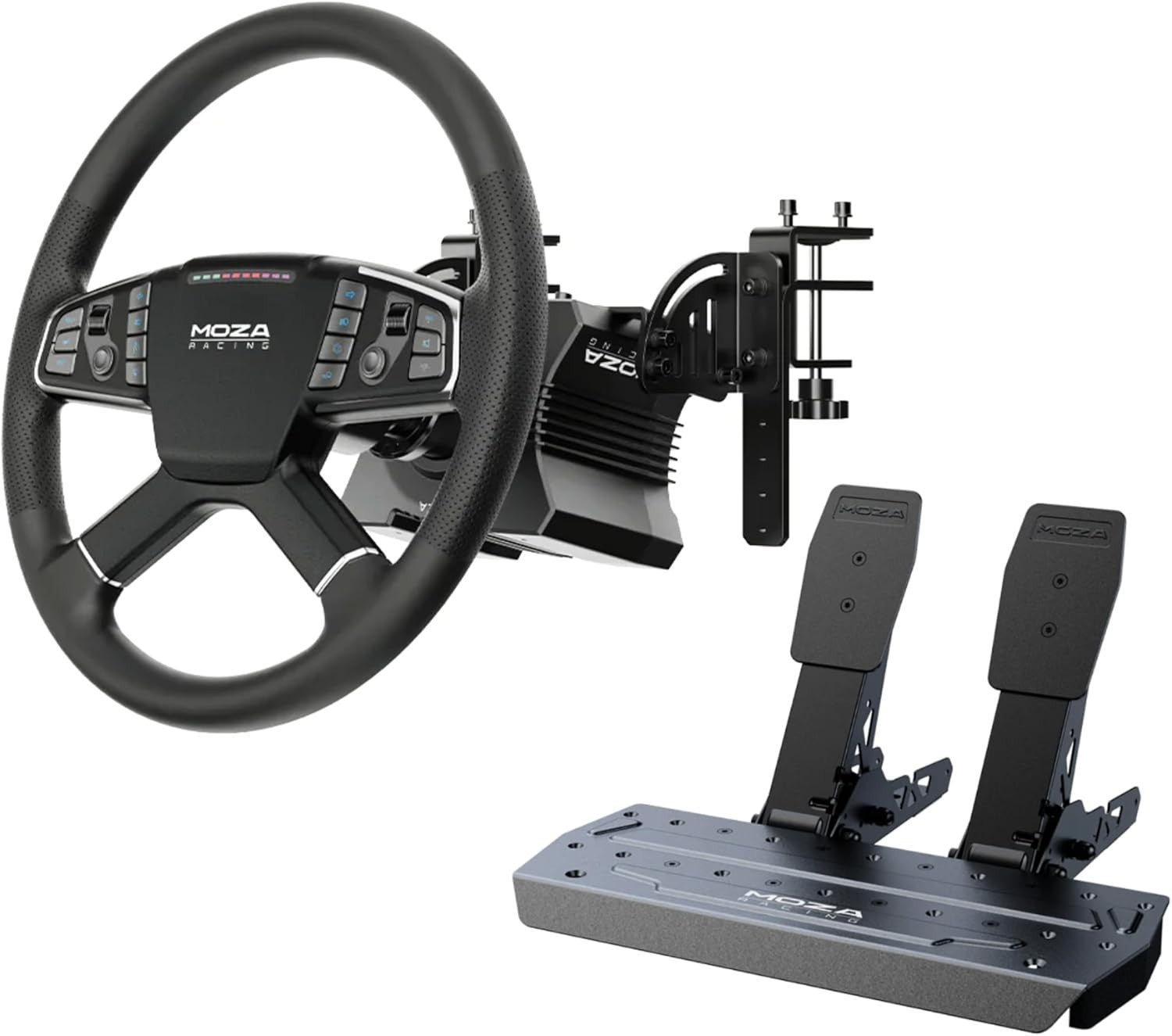 MOZA R5 truck driving simulator bundle complete setup with wheel and pedals