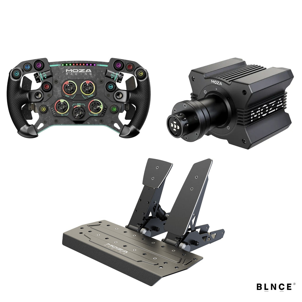 MOZA GS V2P wheel R9 V3 base and SRP 2-pedal sim racing bundle