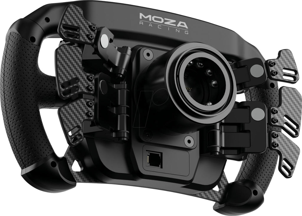 MOZA FSR2 formula sim racing wheel mounted on MOZA R9 wheelbase