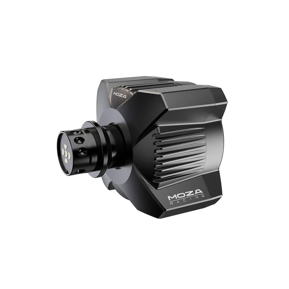 MOZA R3 direct drive sim racing wheelbase close-up with quick release connector port